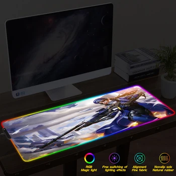 

FFFAS USB mouse mat Computer Mousepad RGB Large Pad Gamer XXL Carpet Big Mause PC Desk Play Mat with LED Backlit for Overwatch