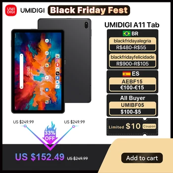 UMIDIGI-tableta PC A11 con Android 11, pantalla 2K de 10,4 pulgadas, Helio P22, ocho núcleos, 4GB, 128GB, 8000mAh, Mega batería