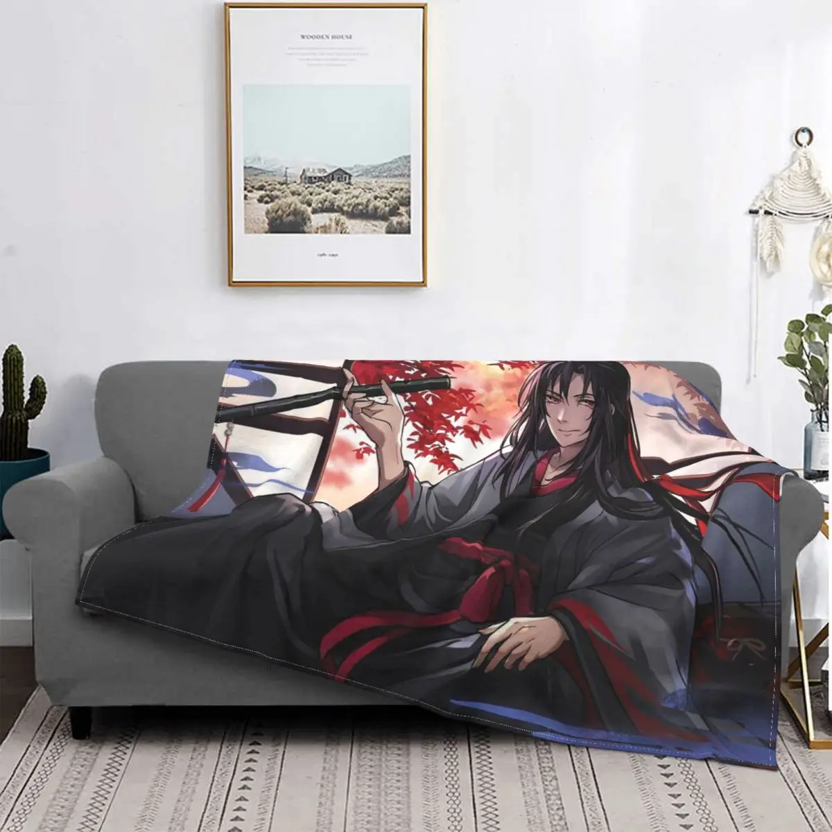 

Grandmaster Of Demonic Cultivation The Untamed Blanket Cover Fleece Wei Wuxian Super Warm Throw Blankets for Home Couch Bed Rug