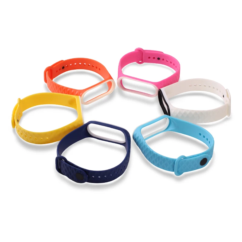 BOORUI Diamond mi band 4 ремешок двойной цветной pulsera mi band 4 Аксессуары Силиконовый mi band 3 ремешок для xiaomi mi band 3 4 ремешок