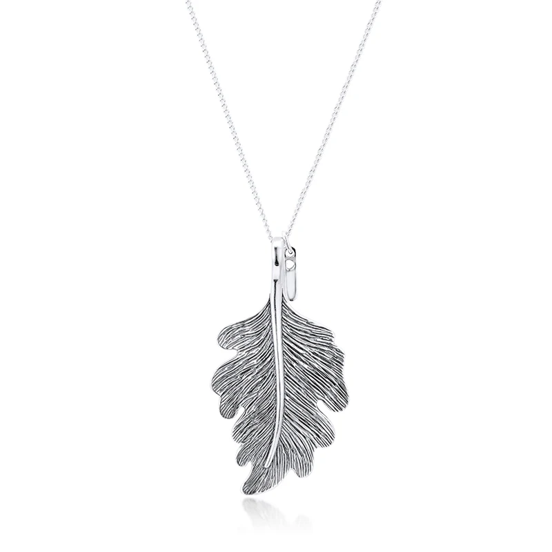 

Oak Leaf Necklace & Pendant Fashion Female Necklace For Beads & Charms Woman DIY sterling silver jewelry