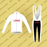 Barton Cycling Jerseys Competition Grade Winter Thermal Fleece Long Sleeve Jacket Bib Pants Custom Design Cycling Set Kit 2