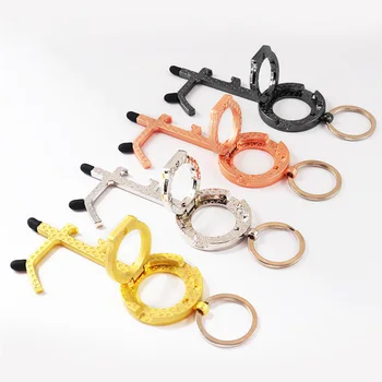 

10pcs/lot New Hygiene Hand Non-Contact EDC Door Opener With Phone Holder Bottle Open Contactless Door Handle KeyChain Wholesales