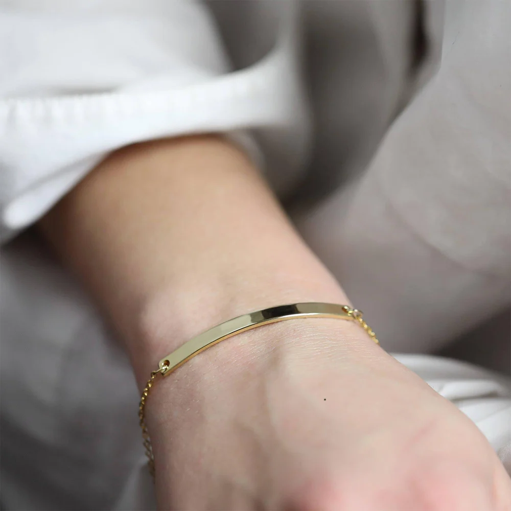 Простые 3 мм геометрические браслеты из нержавеющей стали для женщин минималистичное имя начальный браслет лучший друг модные ювелирные изделия