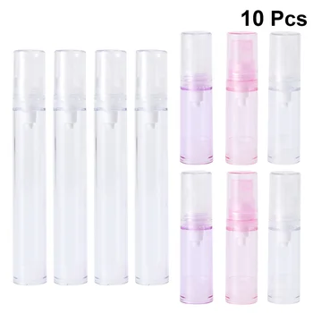 

10pcs Empty Vacuum Bottle Plastic Lotion Bottle Refillable Portable Dispenser Bottle Travel Liquid Storage Bottle (Assorted Colo