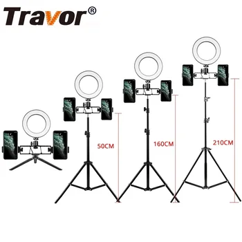 

Travor selfie 6 inch ring lamp with tripod phone holder stand ring light Dimmable led ring light for Youtube studio ringlight