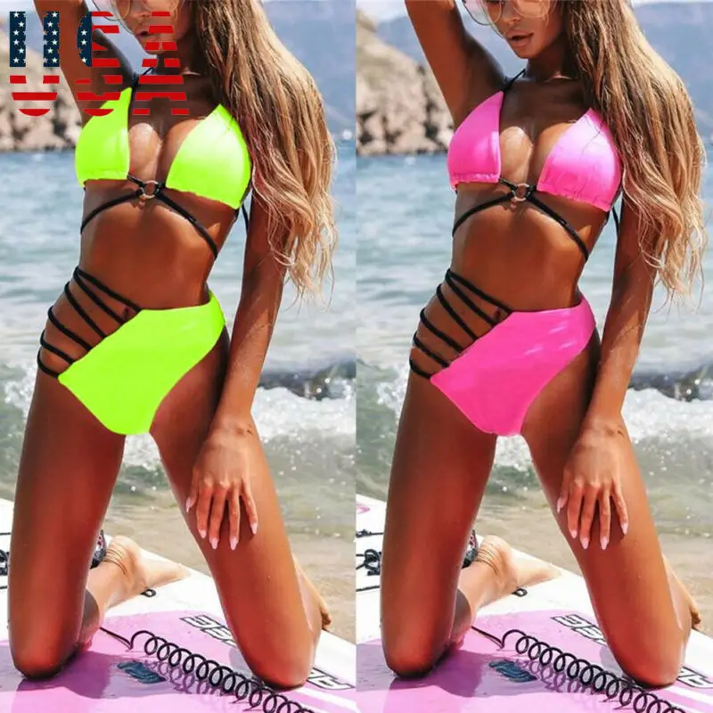 Women 2020 New Sexy Bikini Set Halter Neck Bandage cross Swimsuit Push Up High Waist Bikini Biquinis Brazilian Swimwear Summer Women 2020 New Sexy Bikini Set Halter Neck Bandage cross Swimsuit Push Up High Waist Bikini Biquinis Brazilian Swimwear Summer