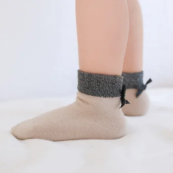 

kids winter socks girls toddler cotton short warm socks newborn infant baby bow cute princess sock 2019 new fashion cheap stuff