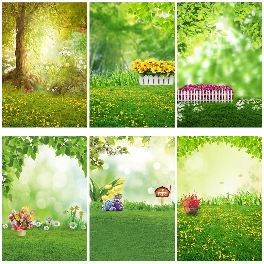 

Yeele Spring Baby Portrait Grassland Fairy Easter Photography Backdrops Personalized Photographic Backgrounds For Photo Studio