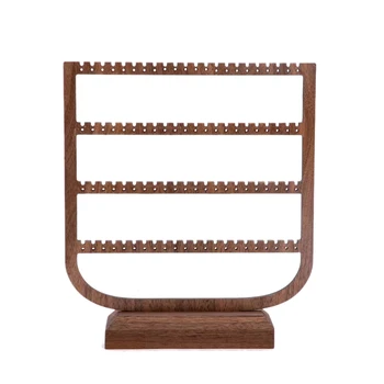 

Ear Clip Earrings Shelf Display Stand Home Storage Hanging Necklace Stand Earrings Black Walnut Large Capacity Four Floors