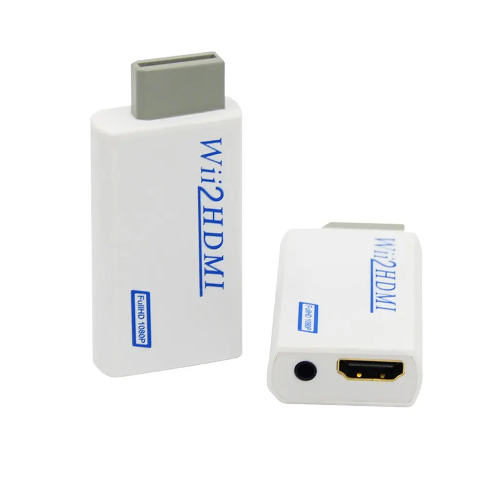 For Wii to HDMI 2 HDMI Full HD FHD 1080P Converter Adapter 3.5mm Audio Output TV