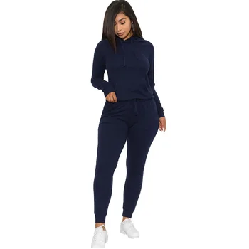 

Autumn Winter Women Two Piece Set Top and Pants Plus Size Tracksuit Sweatsuit Outfit Solid Hoodie and Pants Active Sets