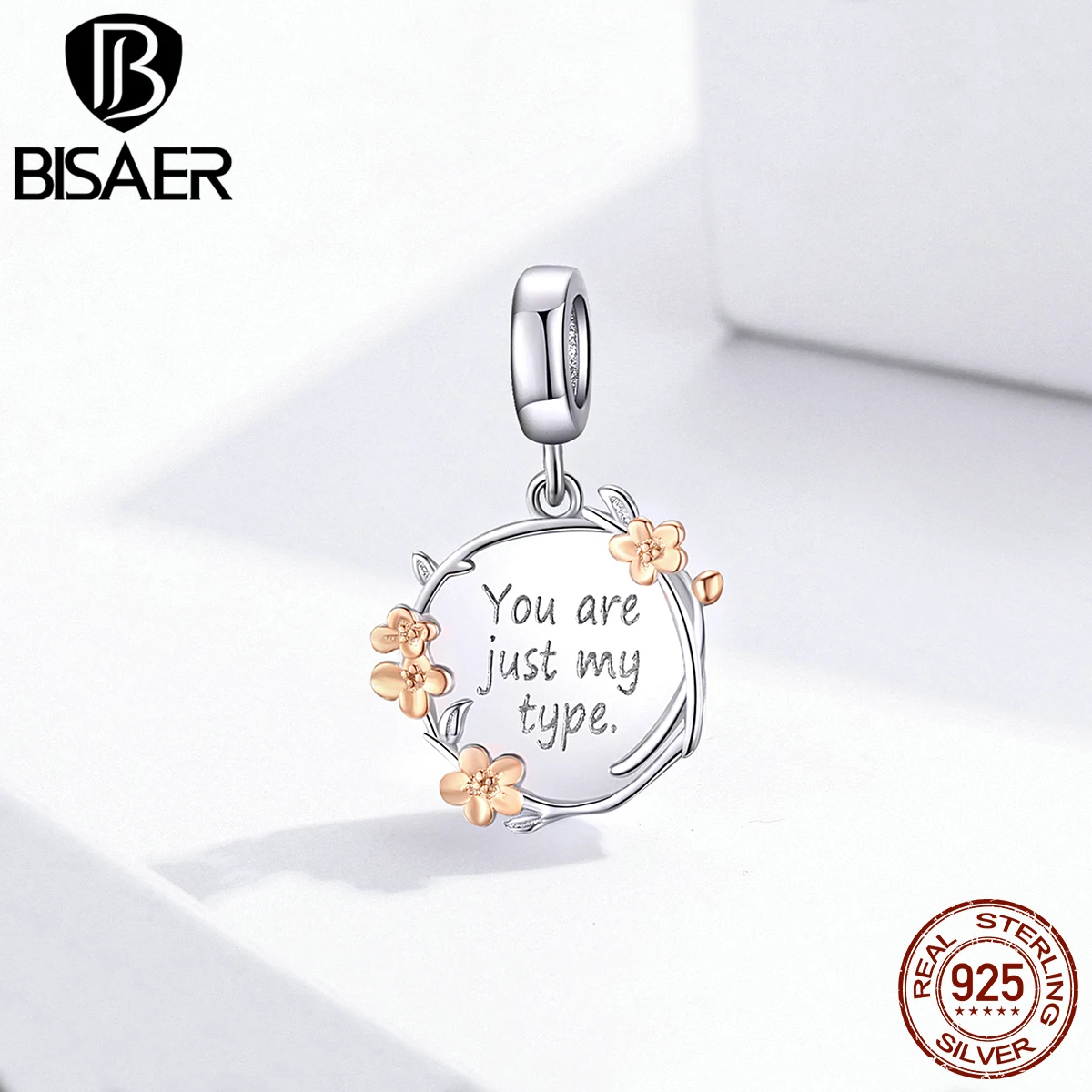 Подвески с надписью I Love You BISAER 100% Серебро 925 пробы подвески Ты всегда в моем сердце
