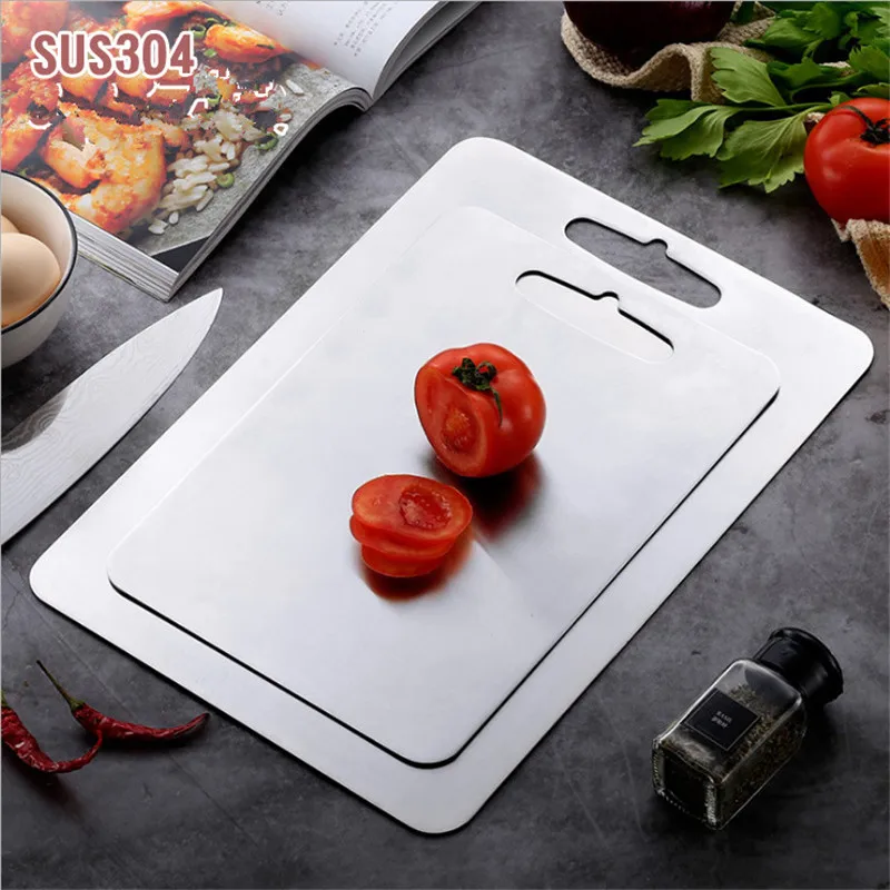 

304 Stainless Steel Household Cutting Board Chopping Blocks Children's Food Cutting Board Fruit Vegetable meat kitchen stuff