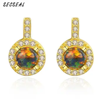 

New Fashion Colorful Amber 925 Sterling Silver Dropping Earrings For Women Personalized Gold Color Luxury Earrings Fine Jewelry
