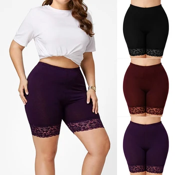 

Women High Waist Hollow Lace Elastic Breathable Shorts Bottoming Under Skirt XRQ88