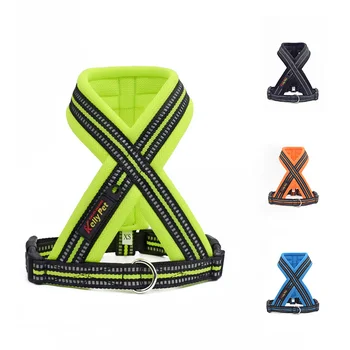 

Advanced luxury nylon mesh Dog Harness Vest Reflective Tape Breathable Mesh Leash Rope Pet Dogs Harness Dog Collar Accessories