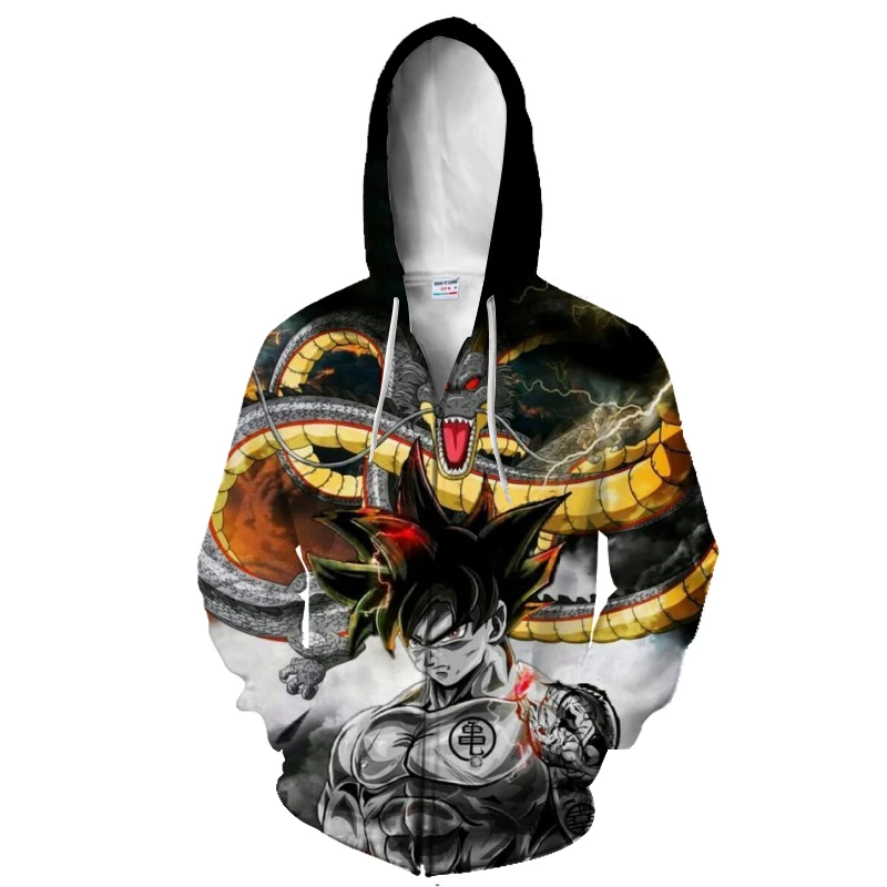 Новинка, толстовка с капюшоном для мужчин, Dragon Ball Z, 3D принт, для женщин, мужчин, аниме, супер Гоку, с капюшоном, толстовки с капюшоном, толстовки на молнии, куртки, топы