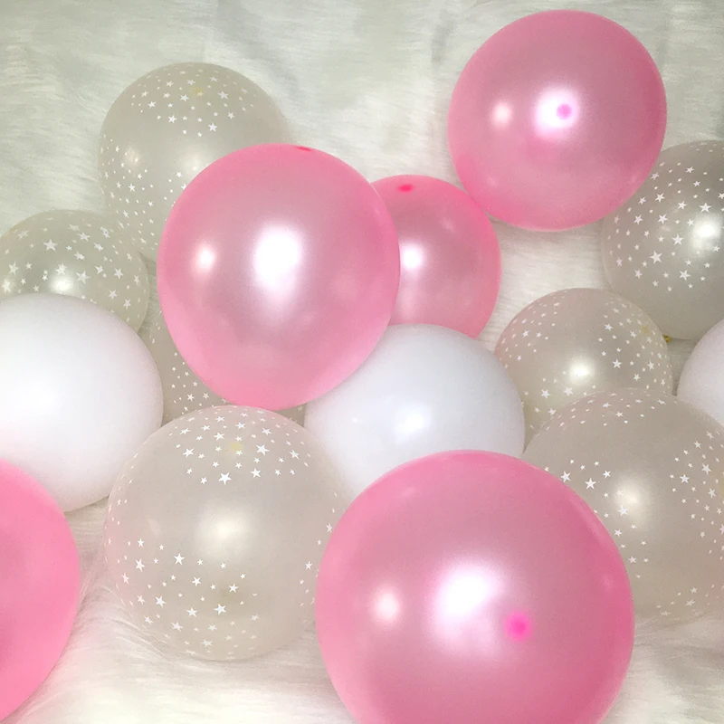 

25pcs 10-12inch Pearl Balloons Pink White Ballon Happy Birthday Party Wedding Valentine's Day Decorations Baby Shower Globos