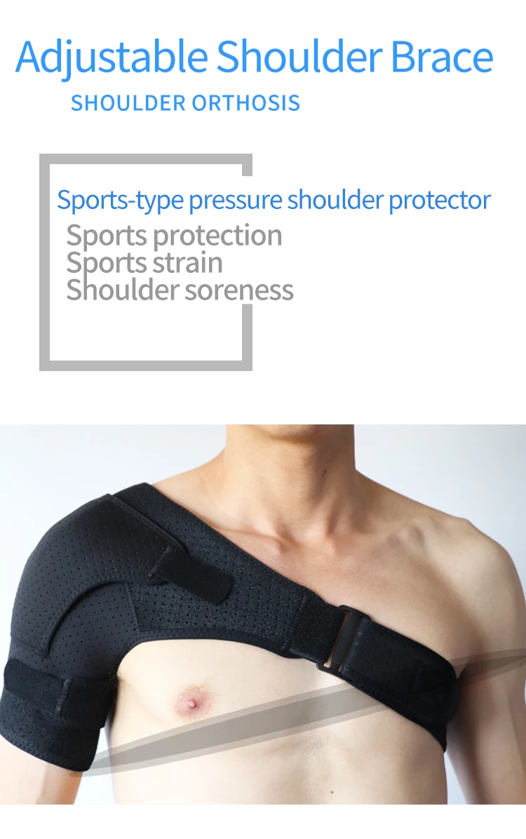 10pcs Enhanced Adjustable Shoulder Brace for Sports Protector Breathable Shoulder Pain Support Belt Black Left Right wholesales
