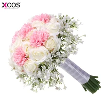 Искусственные пенные цветы Пена розы для свадебной композиции букет невесты Ярко-белый розовый Свадебные букеты