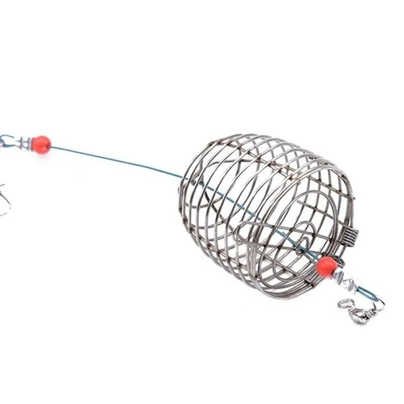 Fishing Accessories Fish Small Stainless Steel Bait Cage Basket Feeder Holder Fishing Lure Cage