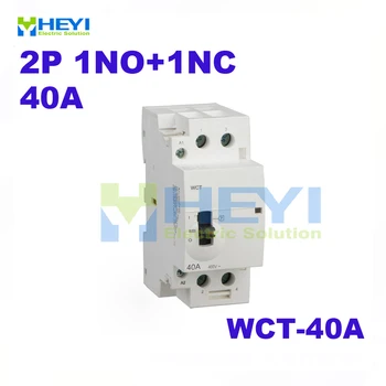 

1NO+1NC 220VAC 50Hz WCT-40A mini household contactor 2Pole manual control din rail contactor