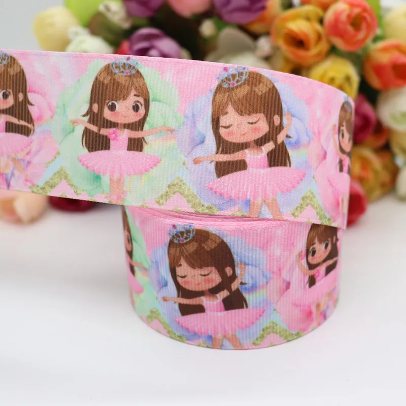 1.5" 38MM Ballet Girls Printed Grosgrain Ribbons For Hair Bows DIY Handmade Materials 10 Yards