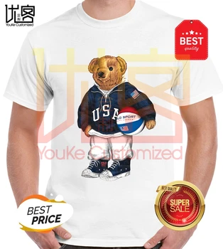 

new fashion paul bear logo t shirt men's women's 100% cotton short sleeves tops tee printed Crewneck casual t-shirt