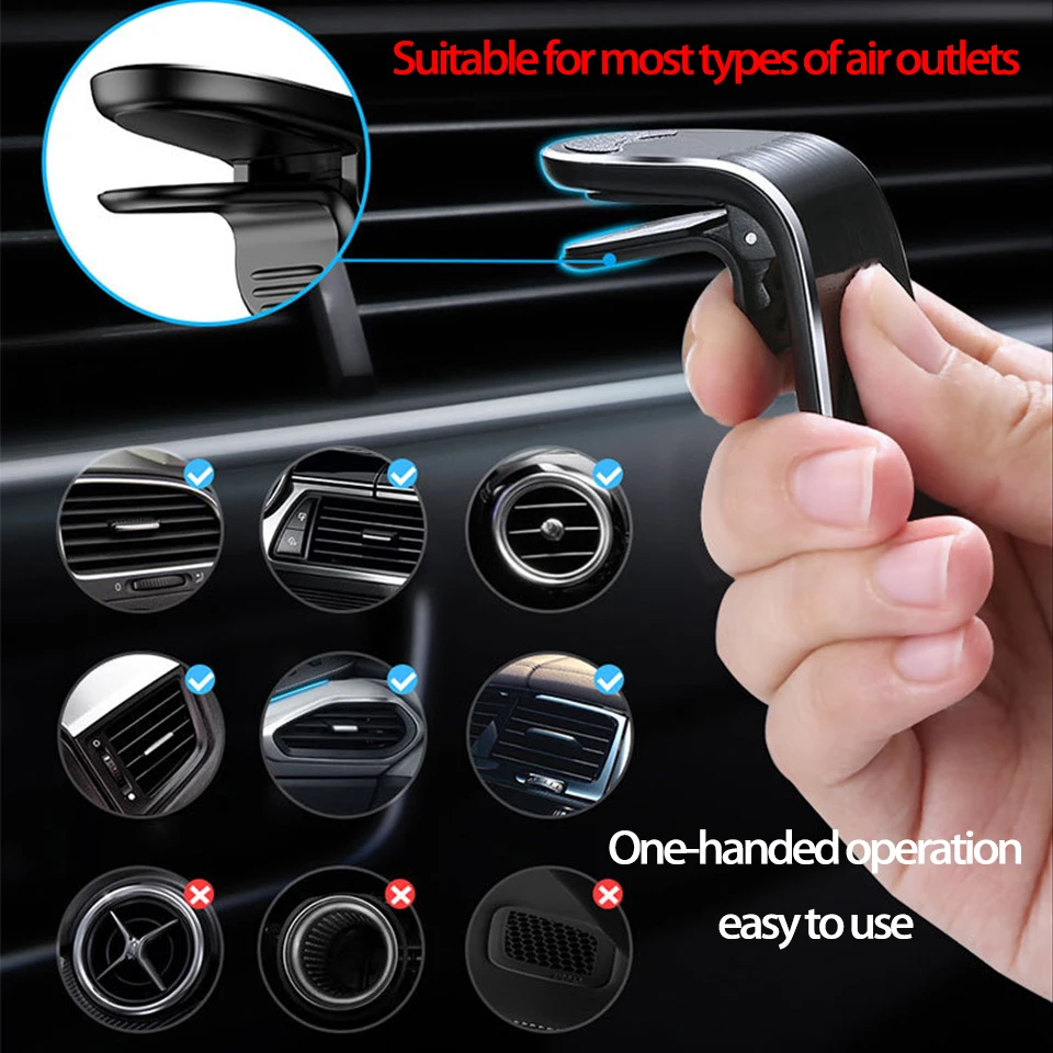 Car Air Vent Mount Magnetic Phone Holder for Mitsubishi Lancer 10 Outlander 3 ASX Volvo S60 XC90 V40 XC60 Nissan Qashqai J11 J10