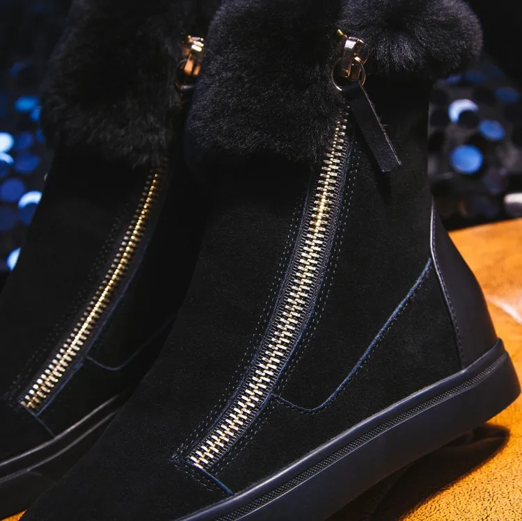 SWYIVY/обувь из натуральной кожи на молнии; женская обувь на танкетке; коллекция года; модные зимние женские ботинки; женские зимние ботинки на платформе; женская обувь из шерсти