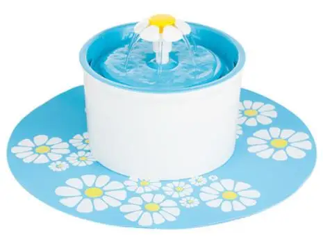 blue with mat Автоматическая кошка собака питомец фонтан миска для домашних животных кошек питьевой цветок диспенсер воды Petsafe напиток с фильтрами Pet фонтан воды - Цвет: blue with mat