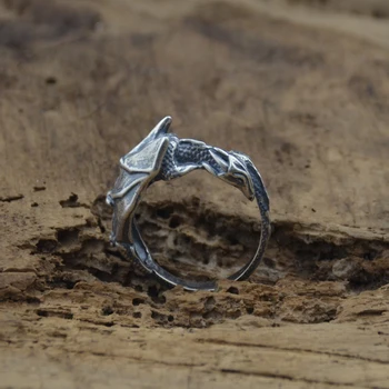 

12pcs Silver Medieval Dragon Rings For Women Men Adjustable Ring