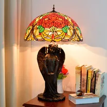 Арт-деко, роскошное витражное освещение, большая смоляная настольная лампа в стиле ангела, для гостиной, салона, ресторана, отеля, бара, декоративная лампа