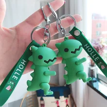 Милый маленький брелок для ключей динозавры кулон креативный ключ цепь женский мультфильм Корейский с изображением автомобиля брелок сумка кукла с узором