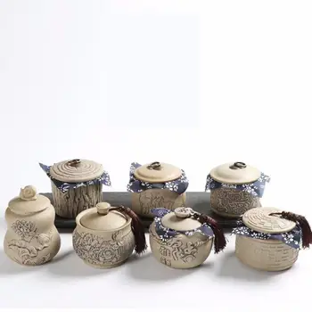 

Ceramics Tea Caddies Tea Box Dried Fruit Storage Bottle Jar Cans Sealed Bottle Tea Accessories Oldest Chinese Art Tea Candy