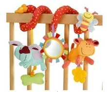 Hochet en peluche coloré pour bébé, dessin animé, Animal, pendentif de landau, jouets autour du lit, clochette de poussette