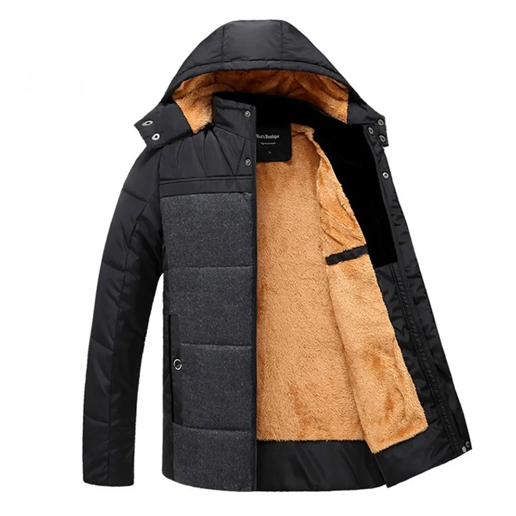 chaqueta hombre jaqueta masculino winter coat men's Autumn Winter Casual Print Thicken Jacket Long Sleeved Coat casaco abrigo