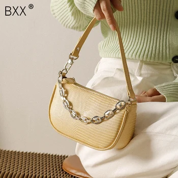 

[BXX] Solid Color Small PU Leather Crossbody Bags For Women 2020 Fashion Female Candy Color Summer Chain Shoulder Handbags HN190