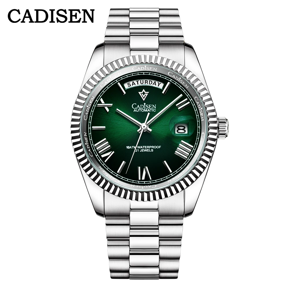 CADISEN 2021 Men Watches Swimming 10Bar Waterproof Screw Crown Japan Miyota Movement Mechanical Watch Newest Version Wristwatch 