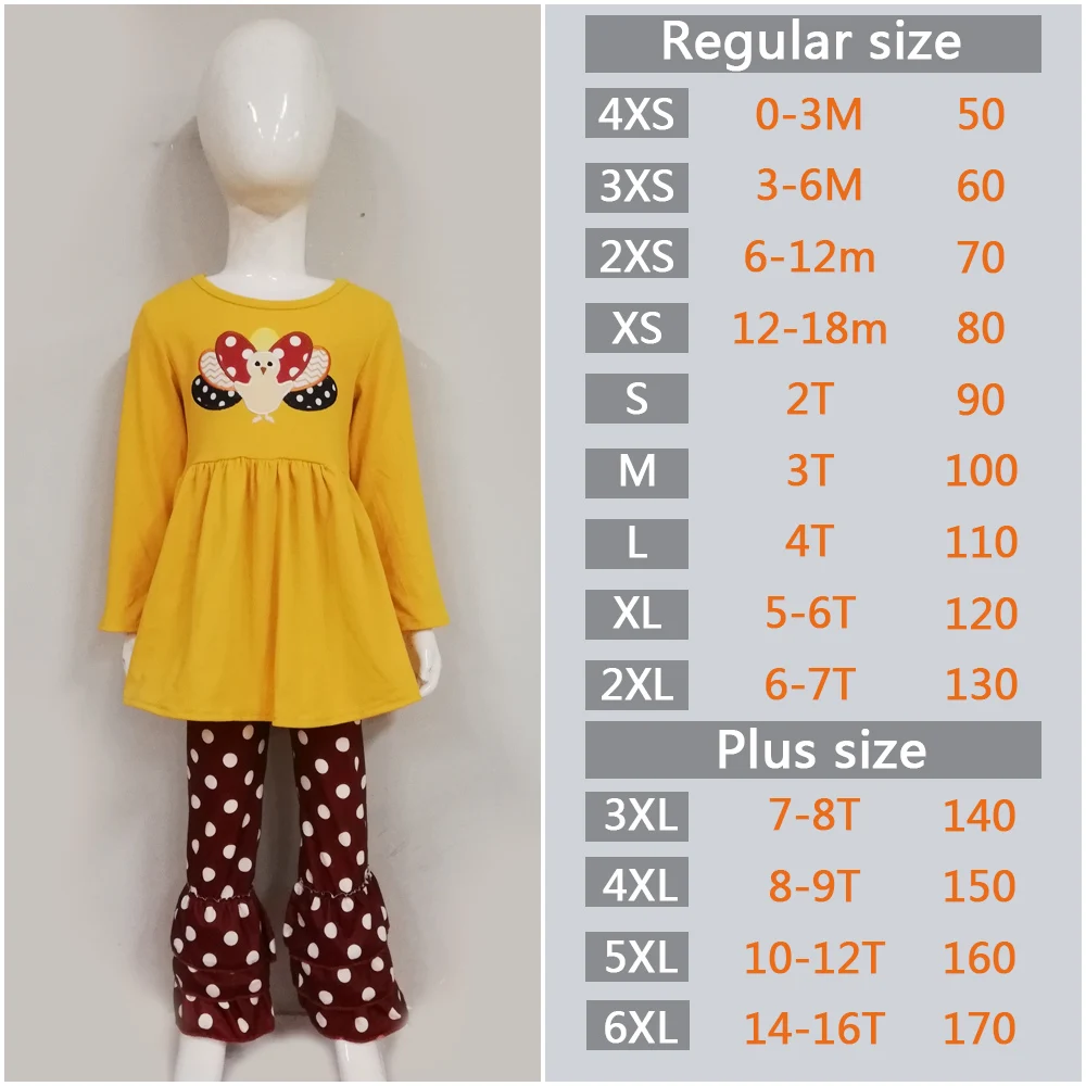 Новое поступление, одежда для маленьких девочек на День Благодарения штаны в горошек Топ с вышивкой, Детский бутик, комплект одежды