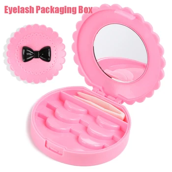 

1Pc Plastic False Eyelash Storage Box Makeup Cosmetic With Mirror Case Beauty Lashes Organizer Travel Eyelashes Container Boxes