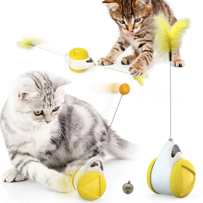 

Interactive Cat Toys for indoor cats, Balanced Car Chasing Pet Toy, Non USB Charging Cat Toy, Built-in Catnip