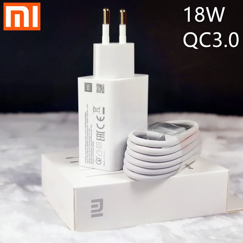 

18W charger Xiaomi Fast Charge Adapter QC3.0 USB Type C Cable For Mi 9 SE 8 se 6 9T A1 A2 Redmi Note 7 8 K20 k30 Pro