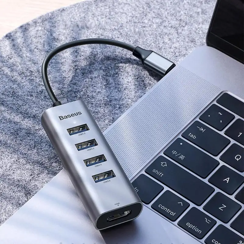 Usb-хаб Baseus type C к USB 3,0 4K HDMI адаптер конвертер USB C концентратор HDMI адаптер для MacBook huawei mate 20