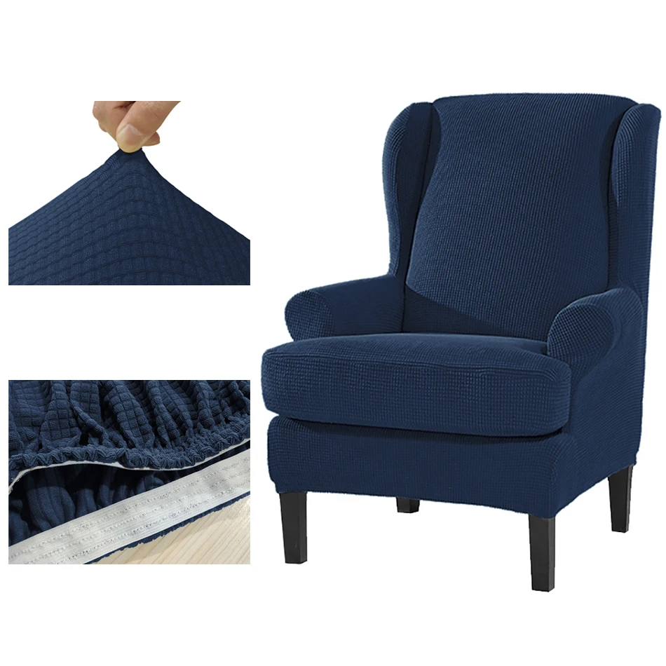 Sloping Arm Wing Back Jacquard Sofa Covers Chair Cover Elastic Armchair Wingback Chair Wing Back Stretch SlipCover Protector Sloping Arm Wing Back Jacquard Sofa Covers Chair Cover Elastic Armchair Wingback Chair Wing Back Stretch SlipCover Protector