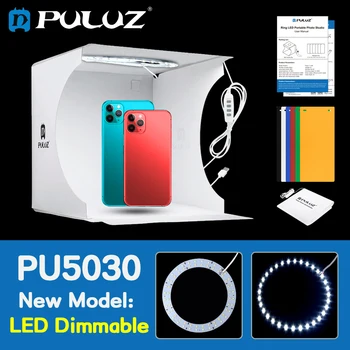 

Ring Lightbox Folding Portable Light Box Photo Lighting Studio Shooting Tent Box Kit Diffuse Studio Softbox with 6 Backdrops