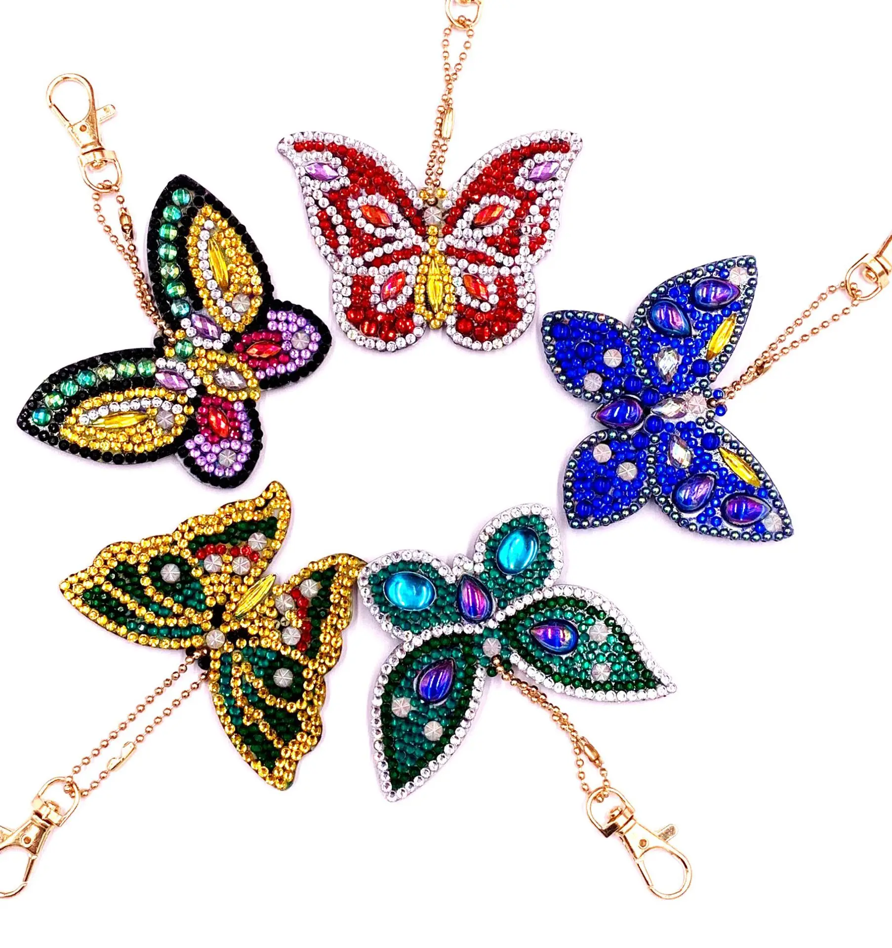 5pcs 5D diamond painting animal character DIY keychain diamond bag pendant jewelry mosaic decoration pattern handmade gift woman 