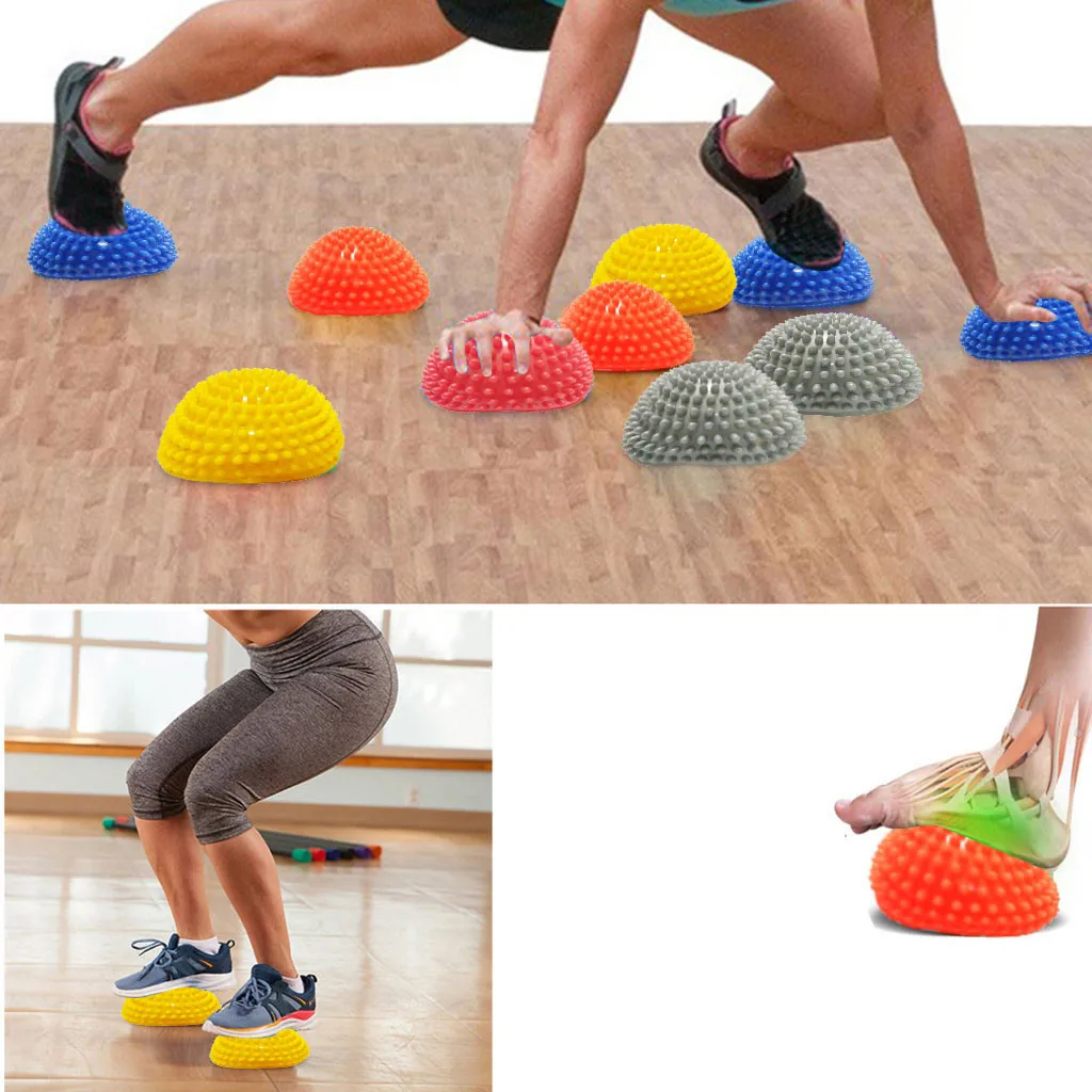 

Yoga Half Ball Physical Fitness Train Appliance Exercise Balance Ball Point Massage Stepping Stones Balance Pods Gym Yoga Pilat