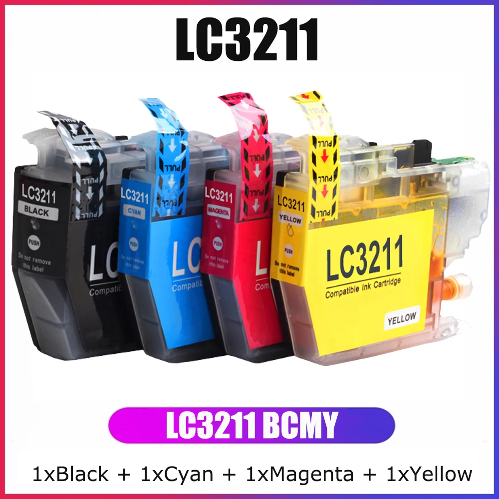 YC совместим с Brother LC3211BK LC3211C LC3211M LC3211Y для DCPJ572DW MFCJ491DW MFCJ497DW MFCJ890DW MFCJ895DW |